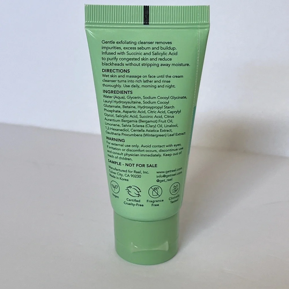 NEW Rael Beauty Miracle Clear Exfoliating Cleanser | Travel Size 30ml
